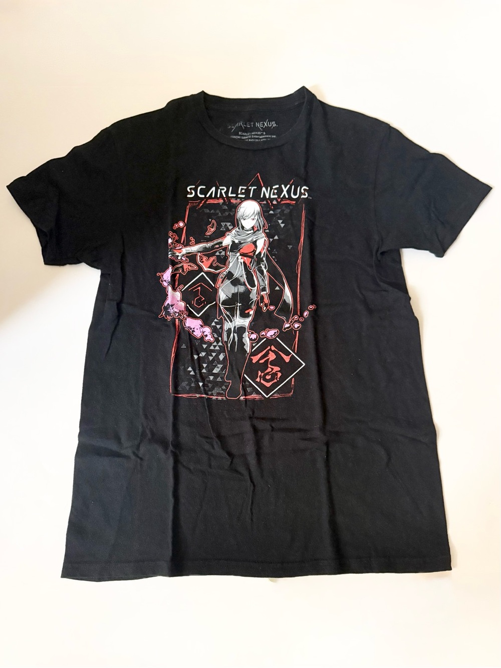 Scarlet Nexus Black Graphic Tee - Anime Character Print